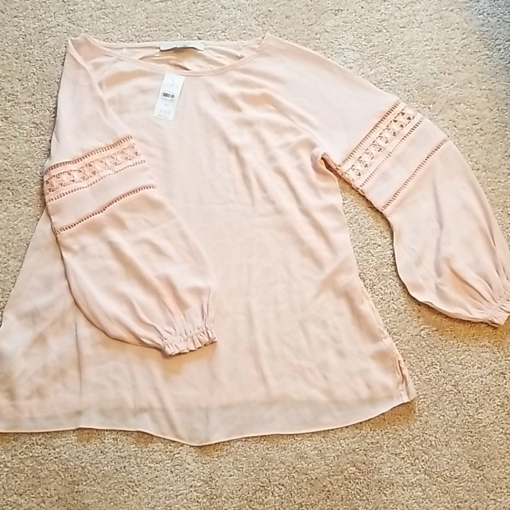 NWT! Loft pink longsleeve blouse
